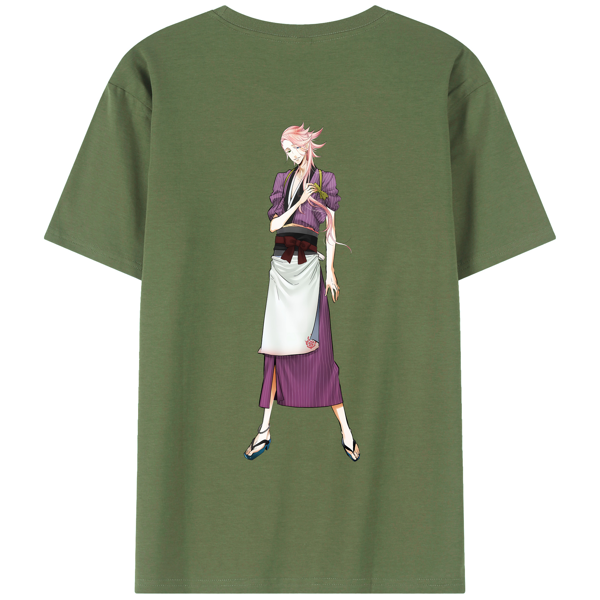 （画像用） 刀剣乱舞 Touken Ranbu 綿100％ メンズ半袖Tシャツ（バックプリント） 通気性